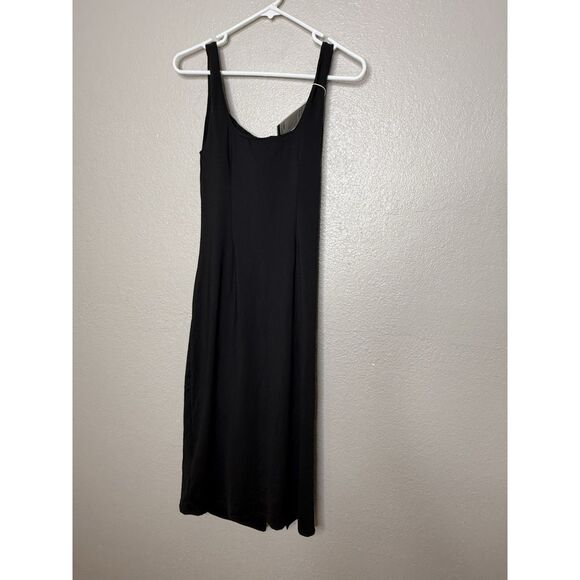 Halara Softlyzero Bodycon Midi Dress Size M Black High Neck Leg Slit Fitted New - Picture 6 of 15